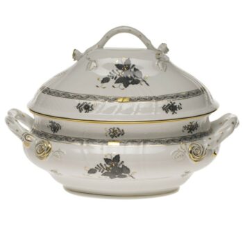 Soup tureen, branch knob - Chinese Bouquet Black