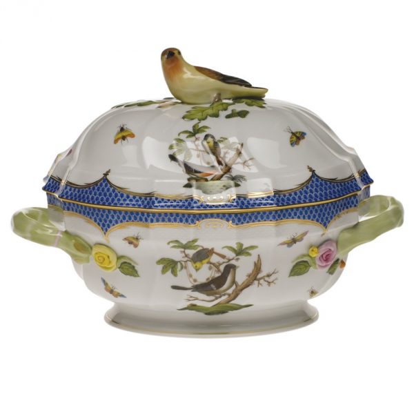 Soup tureen, bird knob - Rothschild Bird Blue