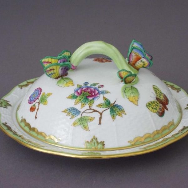 Butter dish, butterfly knob - Queen Victoria