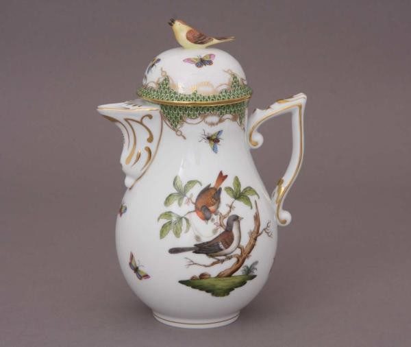 Coffee Pot, bird knob - Rothschild Bird Maroone