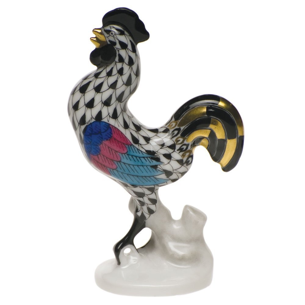 Rooster, Small Figurine - Fishnet Colors