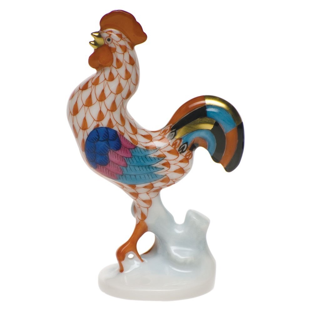 Rooster, Small Figurine - Fishnet Colors
