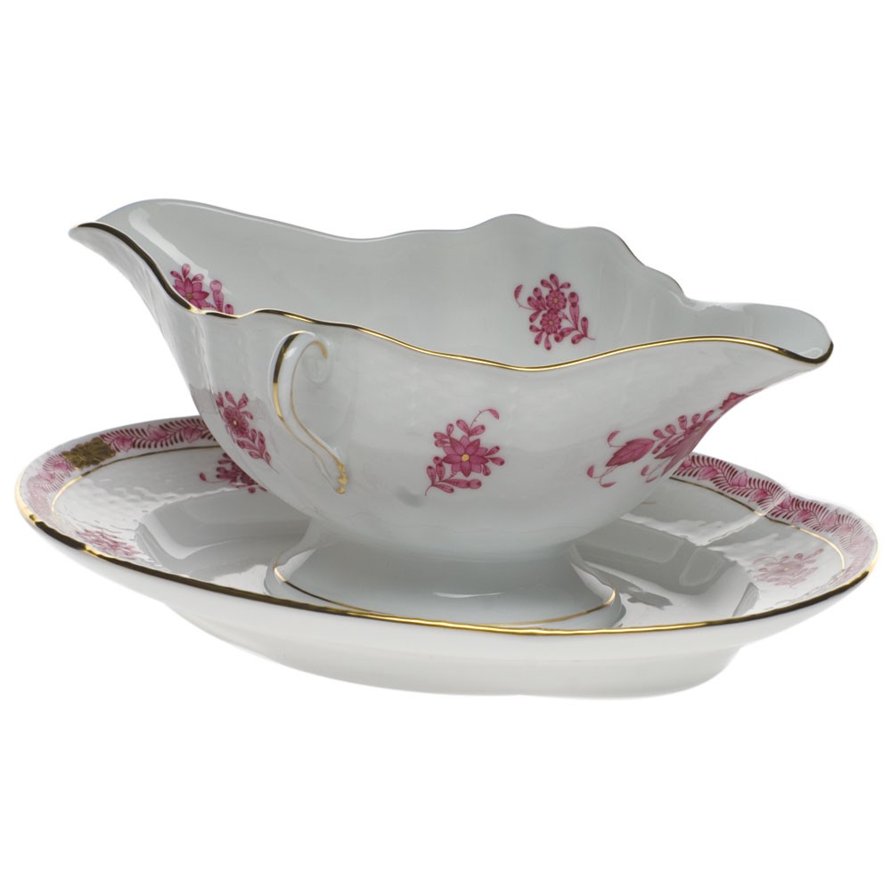 Gravy boat with stand - Chinese Bouquet (Assorted Colors)