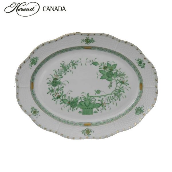 Medium Oval dish - Indian Basket Green