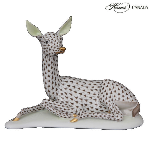 Deer, lying - Fishnet Black - Herend Canada