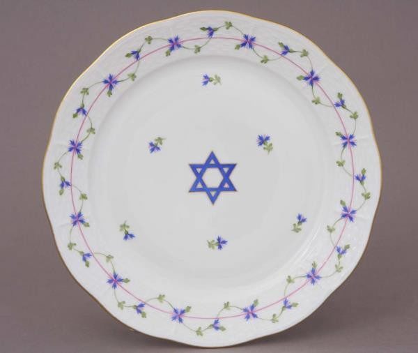 Wall plate - Petite Blue Garland Judaica