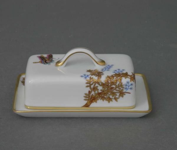 Butter dish, twisted knob - Bamboo & Butterfly