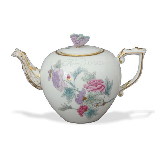 Teapot, bird knob - Royal Flowers Blue