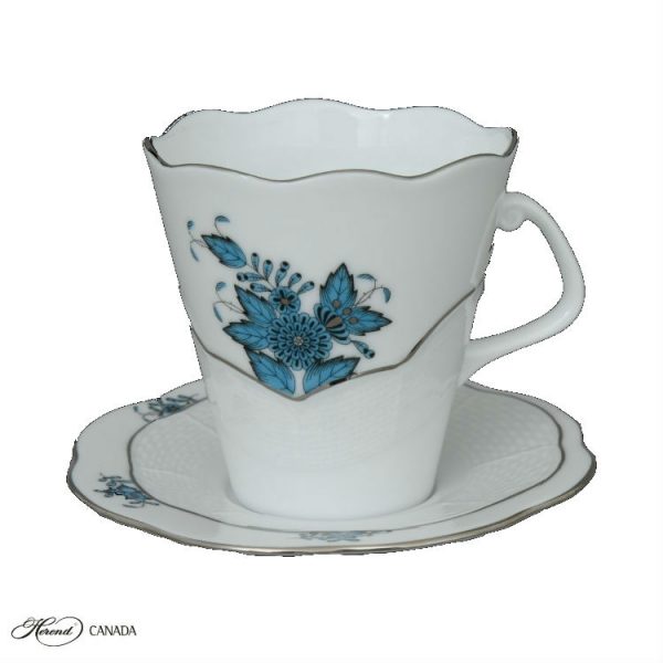 Cup & Saucer - Chinese Bouquet Turquoise Platinum