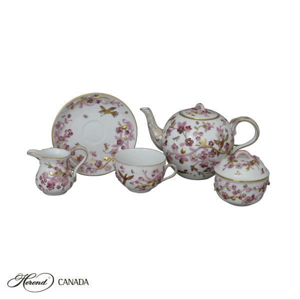 Teaset for 2 w. flower applications - Limited Edition to 50 pcs.