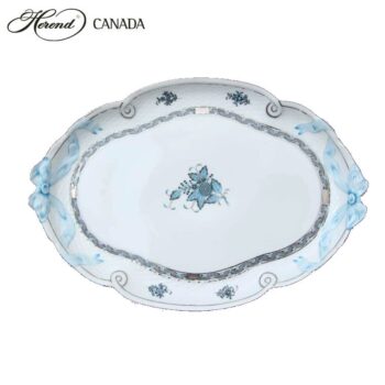 Ribbon Tray - Chinese Bouquet Turquoise Platinum