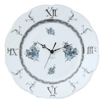Wall Clock - Chinese Bouquet Turquoise Platinum