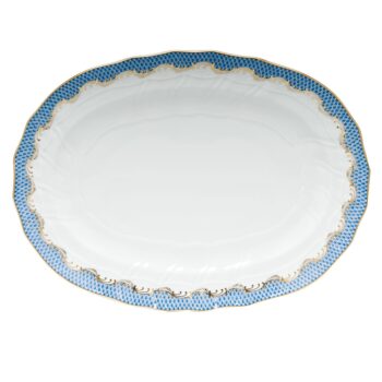 Medium Oval dish - Fish Scale Blue