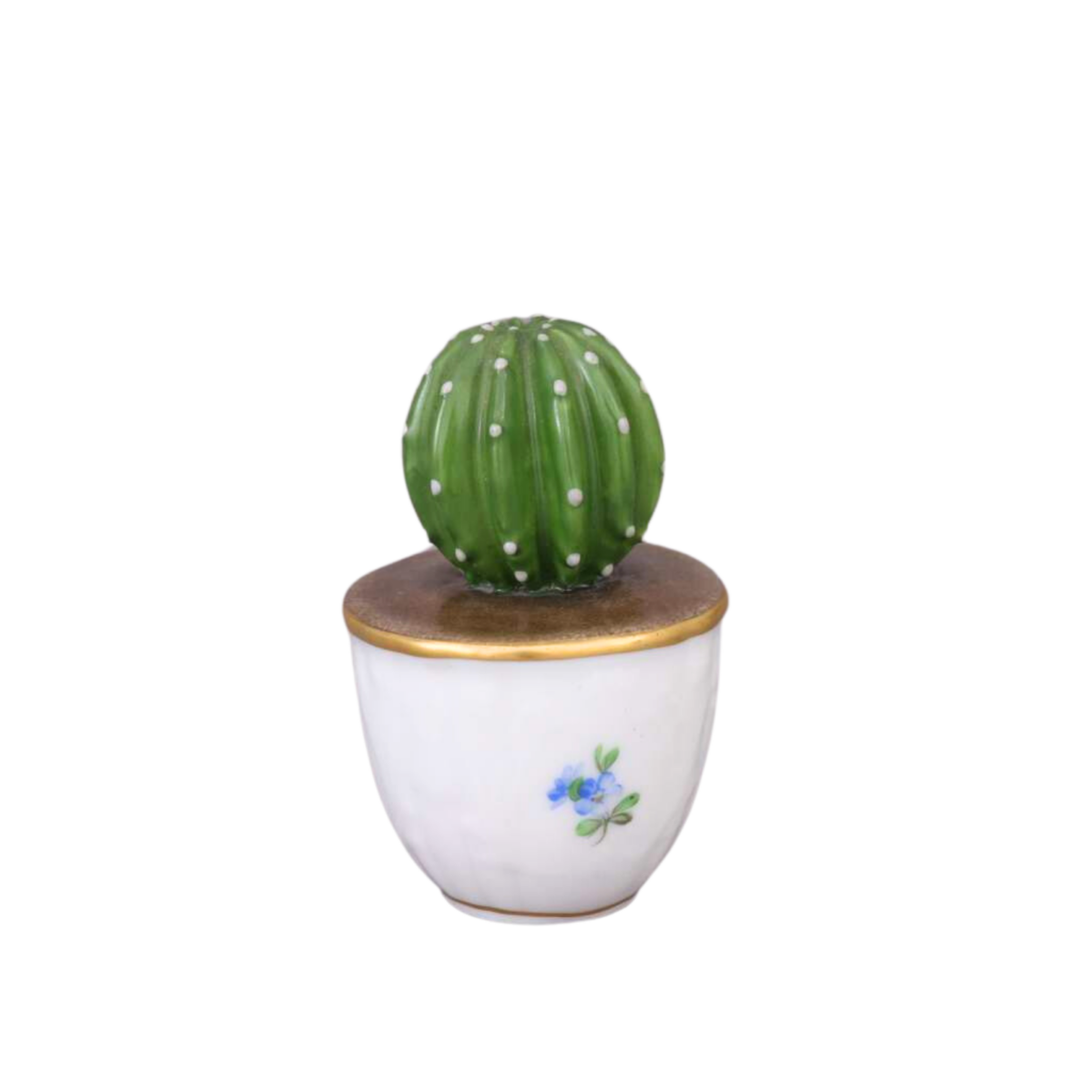 Herend-Porcelain-Cactus-In-A-POT-Natural