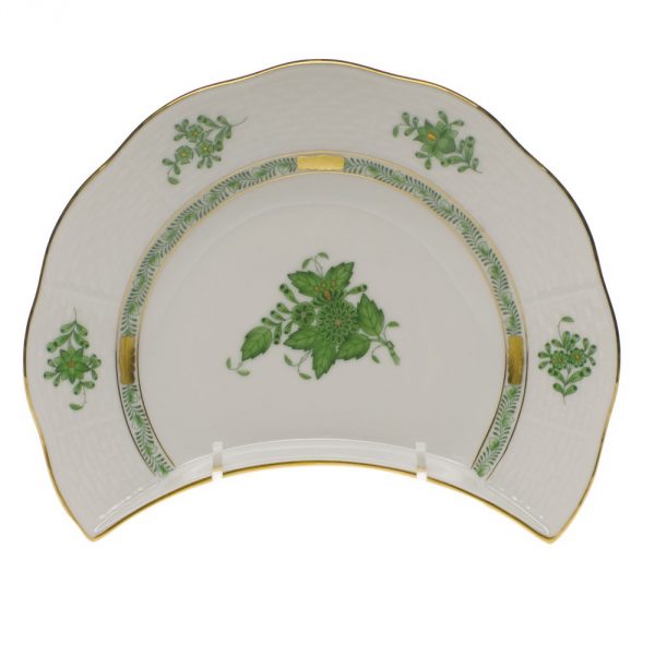 Chinese Bouquet Green - Crescent Plate Set for 5