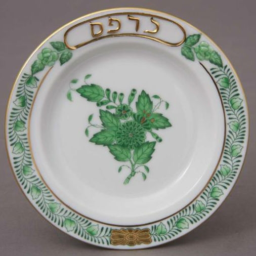 Chinese Bouquet Blue Seder Dish with small plates (6)