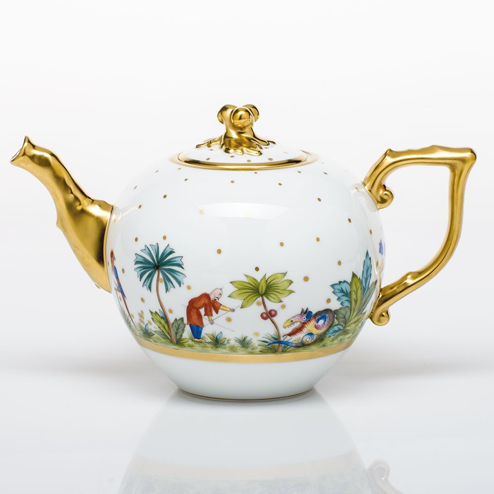 Herend-Oriental Showmen- Fodo - Teapot, twisted knob