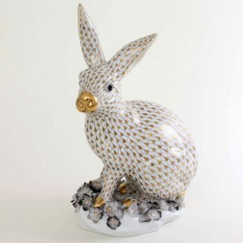 Herend-Rabbit-Gold-Fishnet-Flower-Ornament-05334-0-66 VHOR.