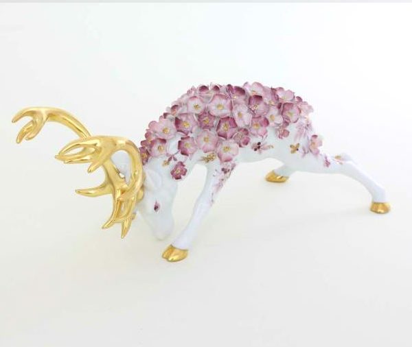 Deer with flower decoration - Limited Edition to. 150 pcs.