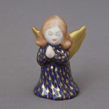 Small praying angel - Cobalt Blue and Gold Christmas