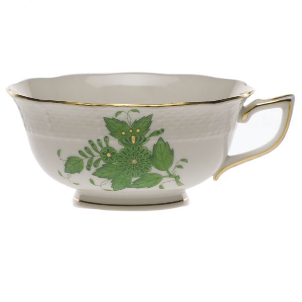 Herend Teacup and Saucer - Chinese Bouquet Green