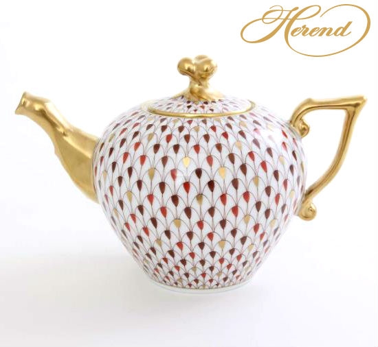 Herend Fishnet Teapot - Reserve Collection
