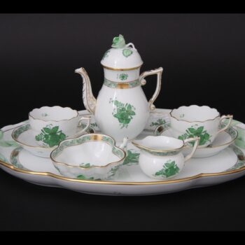 Coffee Set for 2 - Apponyi-Chinese Bouquet Green