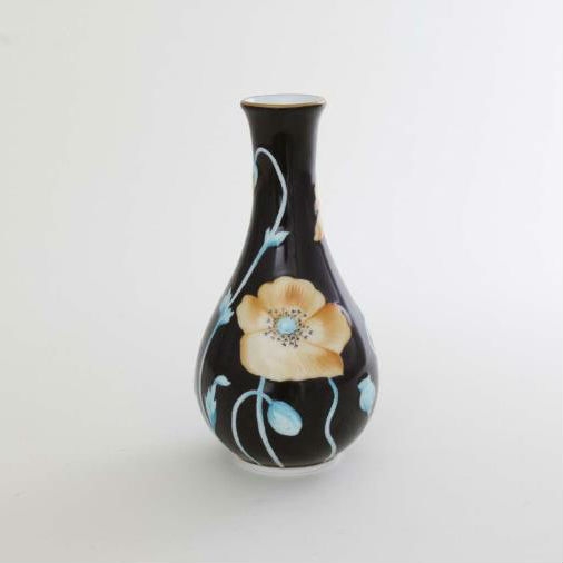 Vase, embossed - Poppy Black