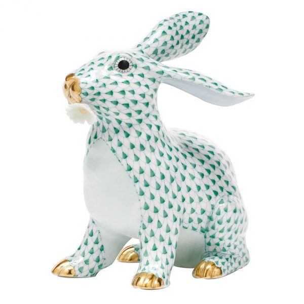 Herend Bunny With Daisy - FIshnet Green
