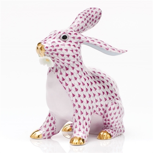 Herend Bunny With Daisy - FIshnet Pink
