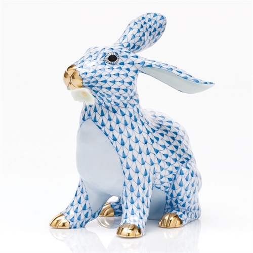 Herend Bunny With Daisy - FIshnet Blue