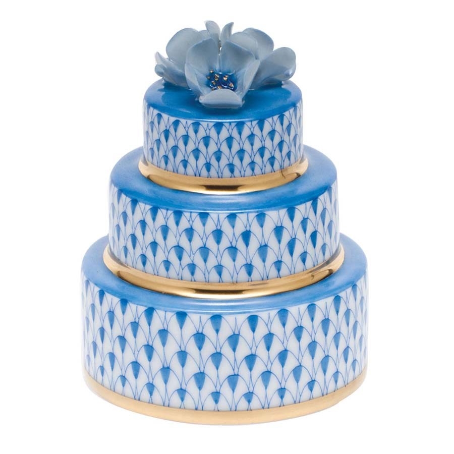 Herend Wedding Cake Blue Fishnet