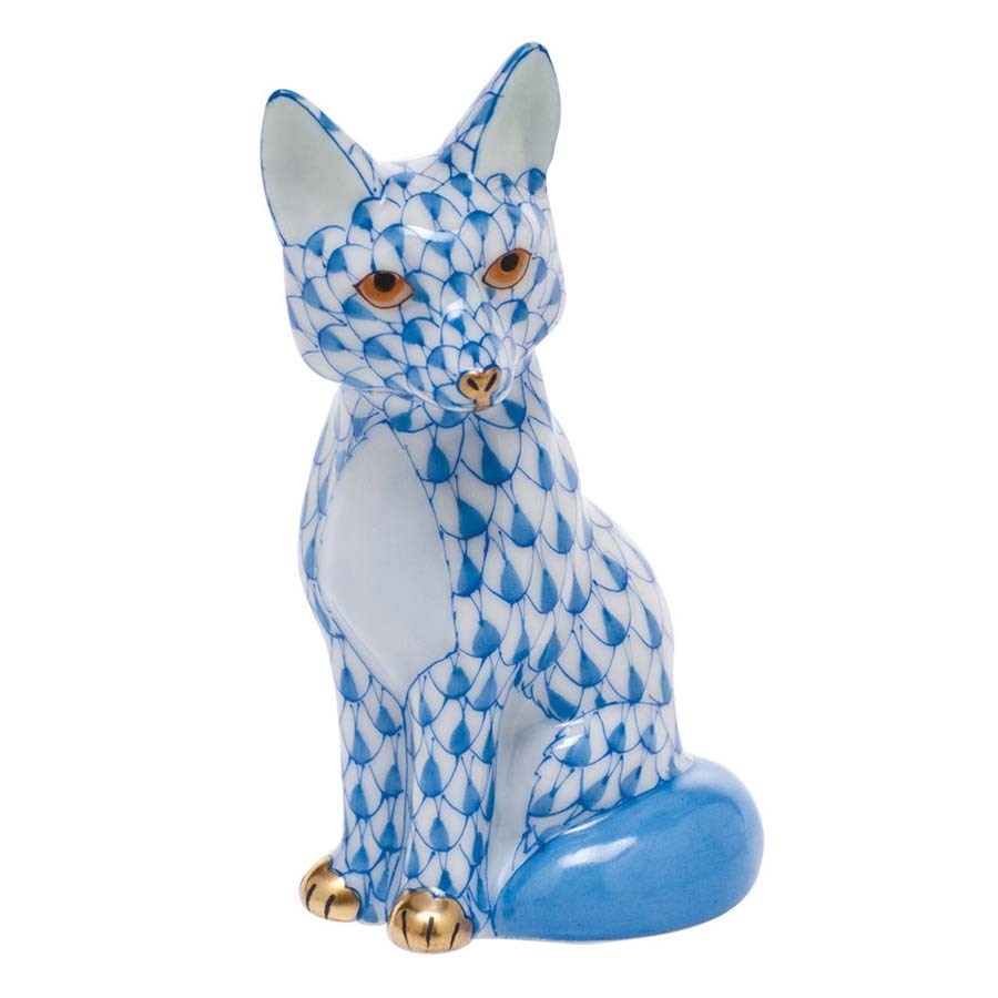 Herend Young Fox - Fishnet Blue