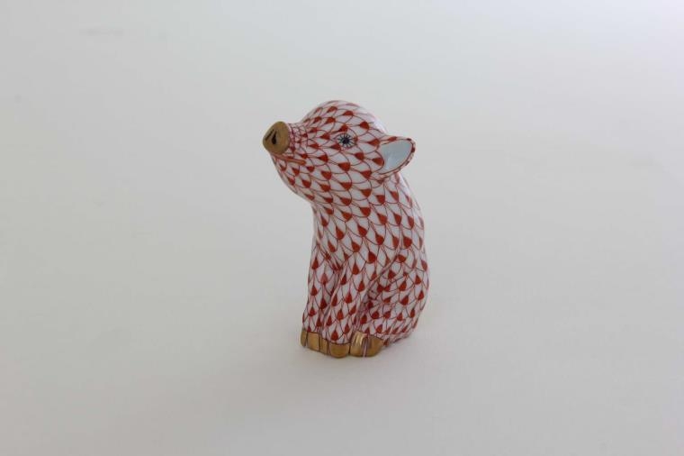 Herend Small Pig - Fishnet Rust