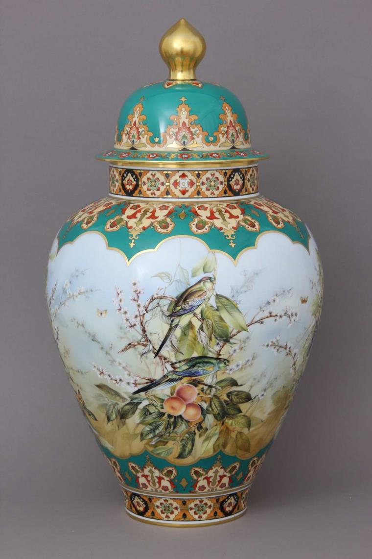 06571-0-15 SP875 Vase – Large – Tropical Birds - Herend Fine china