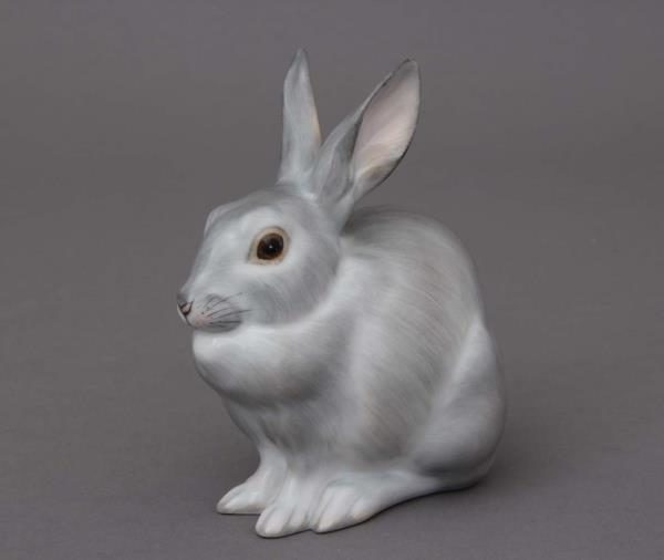 15305-0-00 CD Rabbit, sitting - CD Natural Herend Animal Figurines - Natural painting - with glazed finish - Bunny Rabbit Collection