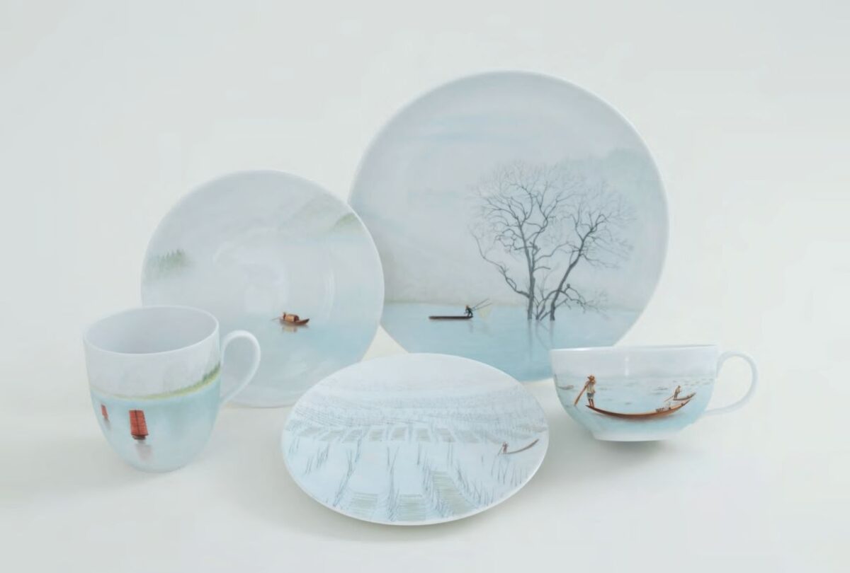 TERRA SET - Including: Limited Edition - Comes with Gift Box and Certificate of Origin 2 Dessert Plates 2 Saucers 1 Coffee Mug 1 Teacup