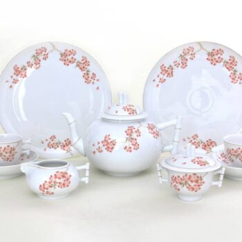 herend porcelain cHERRY BLOSSOM Pattern CERI G Limited teaset for two, Limited edition 100 pcs.