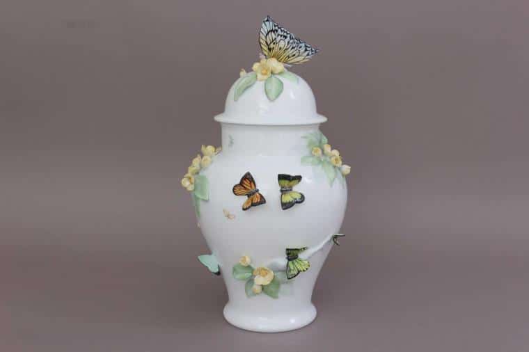 Masterpiece Butterfly Vase with 3D decoration Unique masterpiece decorated with various 3d butterfly figurines - one of a kind piece 06572-0-93 CD