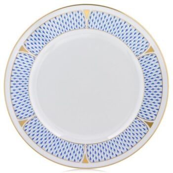 art deco herend-fishnet-charger-service-plate-blue_lg
