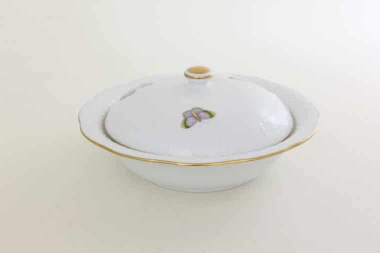 Herend Serving Dish with Button Knob - Royal Garden Butterflies William & Kate 0.5 content / 20.5 cm diameter 00074-0-15 EVICTP1