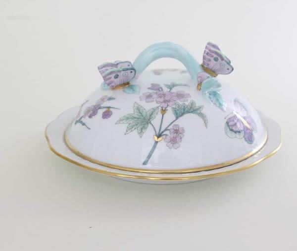 00075-0-17 EVICT2 00075-0-17 EVICT1 Butter Dish Royal Garden Butterfly Knob