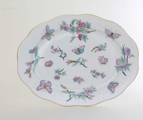 00101-0-00 EVICT2 Royal Garden Herend Porcelain Oval Dish LArge Turkey Platter