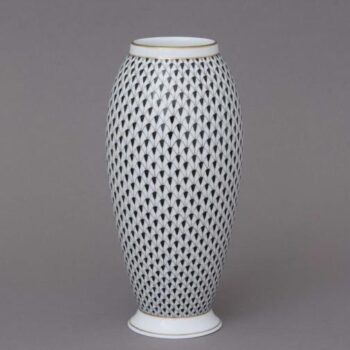 07011-0-00 VHN Vase, Large - Fishnet Black Hand painted in Hungary - Available in 14 fishner decors