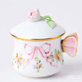 eden-pink-creamer with butterfly handle and rose knob