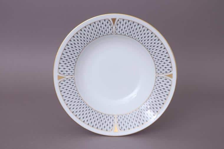 Art Deco Grey Soup Plate 02505-0-00 VHNKG