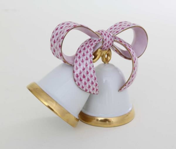 Weddding Bell with Fishnet Pink Raspberry Figurine16103-0-00 VHP-X1