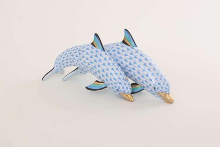 15394-0-00 VHB Herend Dolphin Fishnet Blue