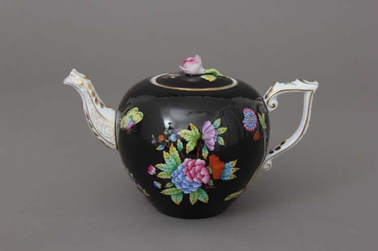 Teapot butterfly knob Queen Victoria Black 800 ml 4 cups