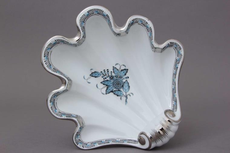 Herend-Chinese-Bouquet-Turquoise-Platinum-Shell